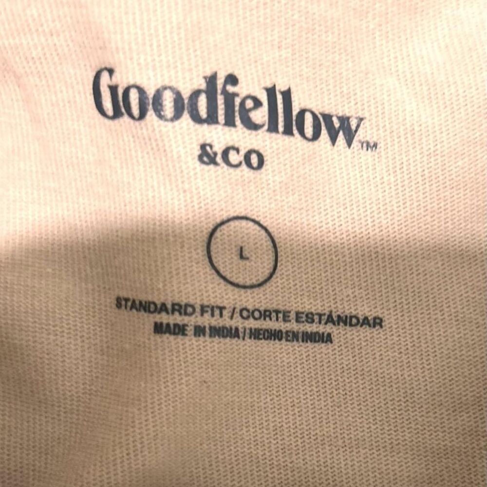 Goodfellow Co Mens Large Cream Long Sleeve Henley Shirt 3 Button Basic Cotton - Picture 7 of 7
